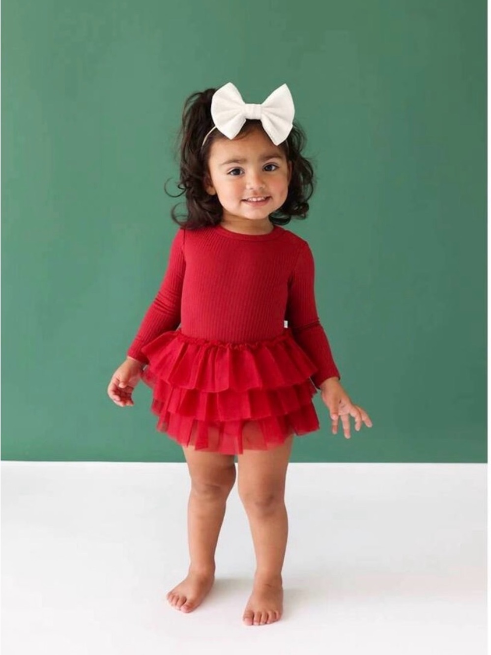 Twin girl Posh peanut Garnet Red Tulle Skort